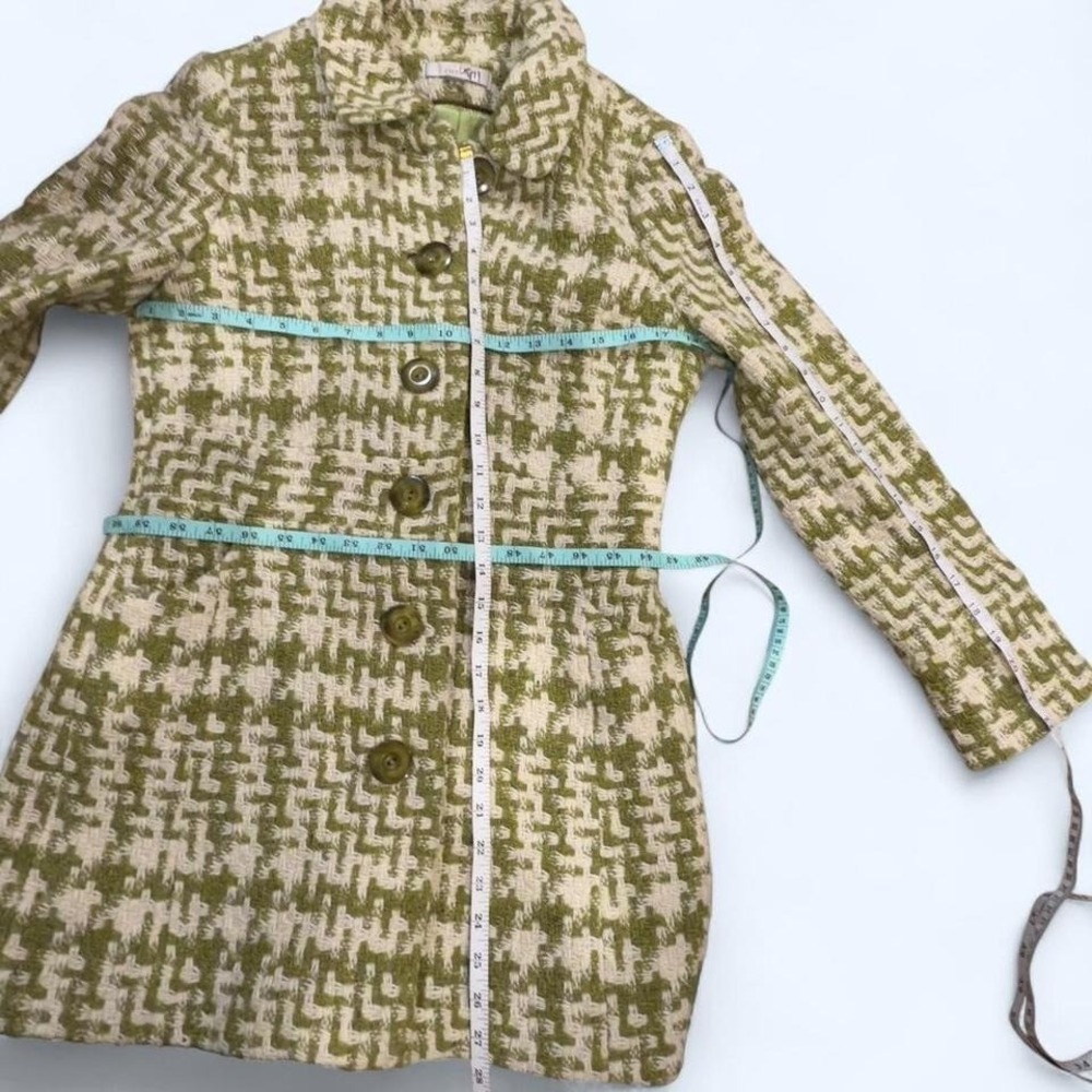 Caslon wool blend tailored coat in the prettiest olive + cream textured tweed - Picture 8 of 8
